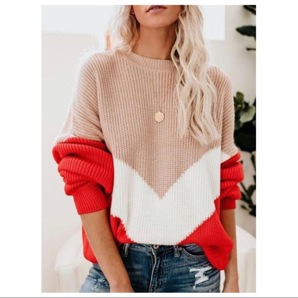 Infinity Raine Sweaters - ✨LAST TWO✨REVEAL YOUR LOVE SWEATER-RED/PINK/WHITE